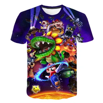 Berniukai Mario marškinėliai SuperMario Spausdinti Drabužiai Mergaitėms 3D Juokingi marškinėliai Kostiumas Vaikams iki 2021 m. vasaros Drabužiai Vaikams, Kūdikių Trišakiai Tshirts