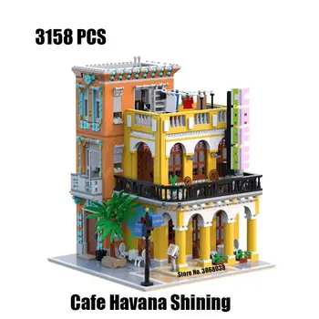 2021 NAUJAS SS Miesto Streetview Serija Brickstive Havana Kavinė Universiteto Šiuolaikinės Kavinė Statybiniai Blokai, Plytos, Žaislai, Dovanos