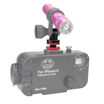 Seafrogs Flash Priedų kontaktinės jungties Dual Veržlė Varžtas Stovėti Flashligh Kameros Apšvietimo Sistemos Priedų tvirtinimo Adapteris Šalto Batų
