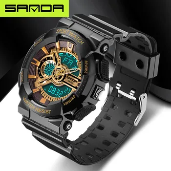 Naujos prekės, Sporto mados žiūrėti vyrų LED skaitmeninio laikrodžio G., lauko multi-funkcija vandeniui karinės sporto žiūrėti relojes hombre