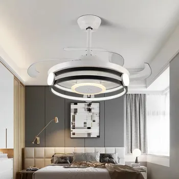 42 colių ventiliatorius gerbėjai su šviesos nuotolinio valdymo miegamasis dekoro elementas lempos oro Nematomas, Geležtės, Ištraukiamas Silent