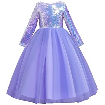 Vaikams Mergaitėms Vestuvių Gėlių Siuvinėjimas Mergina Suknelė Elegantiškas Princesė Šalies Oficialaus Ilga Suknelė Tiulio Nėrinių Suknelė 4 - 14 Metų