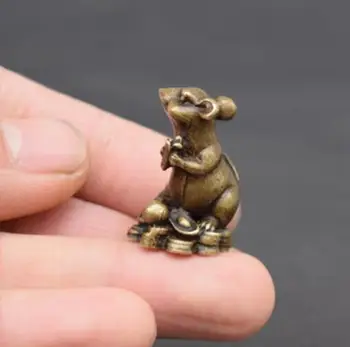 Kinija surinkimo archaize žalvario pinigų pelės Mažas statula