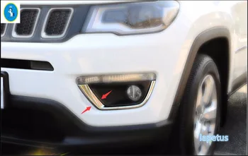 Yimaautotrims Priekiniai Rūko Žibintai Foglights Lempos Vokų Padengti Trim Tinka Jeep Compass 2017 2018 2019 2020 ABS Chrome Šildomi Rinkinys