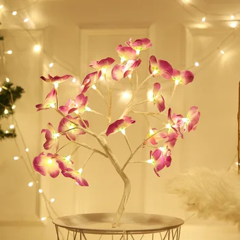 Dirbtinių Drugelių Led Phalaenopsis Filialas Lempos Mergina Širdies Miegamojo Staliukas Naktį Šviesos Gėlės Mažų Dirbtinių Gėlių