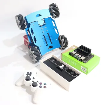 TZT ROS Robotas Mecanum Automobilių SLAMTEC A1 Standartinė Versija + Gylio Fotoaparatas + Aviečių Pi 4B 2GB/4GB