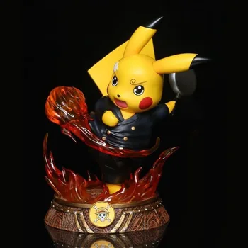 Takara Tomy Japonijos Anime Pokemon Lėlės Veiksmų Skaičius, Pikachu Cosplay Vienas Gabalas Lufy Sauron Sanji OP 17cm