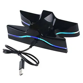 Naujas Žaidimų Valdiklis Įkroviklio Stovas PS4 USB LED Dual Gamepad Greito Krovimo Doko Stotis 