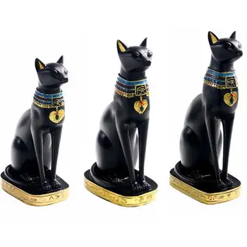 3Size Egiptas Mėnulio Deivės Bastet Įsikūnijimas Kačių Dievo Figūrėlė Egipto katė Dievas feng shui Dervos Statulėlės, 
