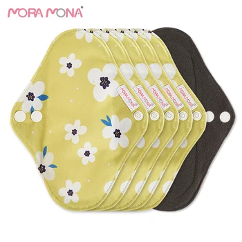 Mora Mona Mados Modelis Bambuko Anglis Higieninės Servetėlės Geras Absorbentas Daugkartinio Naudojimo Medžiaga Menstruacijų Trinkelėmis 6 Vnt.