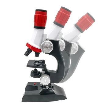 100X 400X 1200X Mikroskopo Rinkinys Apšviestas Monokuliariniai Biologinis Mikroskopas, Mokslo, Švietimo, Vaikų Žaislas Mikroskopu Metu