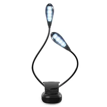 8 LED USB Dvigubai Polių LED Stalo Lempa Mini Eye-care Stalo Lempa Dual Lankstus Dvigubas Goosenecks Clip-on Arm Studijų&Muzika Stalas Šviesos