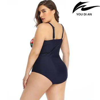 Seksualus maudymosi kostiumėlis vienas gabalas 2020 moterų maudymosi kostiumėliai, didelis pliusas dydis plaukti maudymosi kostiumai stambiomis dydis moterų spausdinti plaukimo paplūdimio drabužiai