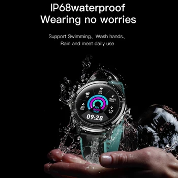 ESEED SN80 smart watch vyrų IP68 vandeniui ilgai veikiant budėjimo režimu, 1.3 colių full touch screen AllloyHeart norma smartwatch dropshipping