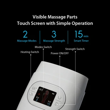 Xiaomi PMA Elektriniai Rankų Massager Palm Pirštas Acupoint Belaidžio Masažas Oro Slėgiu Šilumos Suspaudimo Masažas 3 Greitis Ajustable