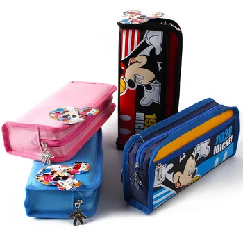 Pradinės mokyklos studentų pieštuku mergina maišą Disney Minnie, Mickey Mouse vaikai pieštuku berniukas atveju didelės talpos pieštuku animacinių filmų dėžutę