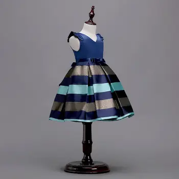 Pudcoco Suknelė Mergina AU Akcijų Gėlių Bamblys Vaikų Mergaičių Bowknot Dryžuotas Inscenizacija Šalis Suknelės