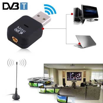 USB 2.0 Mini Digital DVB-T HDTV Imtuvas Imtuvas Dongle Stick Nuotolinio Valdymo TELEVIZIJA