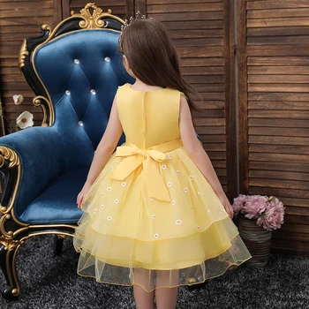 Vaikai Mergina Vestuvių Gėlių Mergaitės Suknelė Princesė Partijos Inscenizacija Formalią Suknelę, Promenadzie Mažai Baby Girl Gimtadienio Suknelė Naują Atvykimo 2020 M.