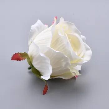 30PCS Šilko Žydi Rausvos Baltos Rožės Dirbtinių Gėlių Galvos, Vestuvių Dekoravimas 