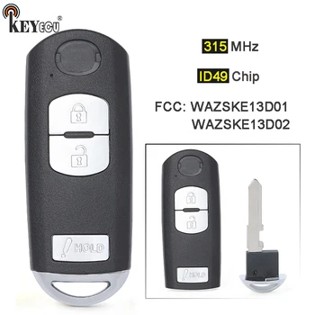 KEYECU FSK 315MHz ID49 Chip FCC: WAZSKE13D01 WAZSKE13D02 Pakeitimas 3 Mygtuką Smart Nuotolinio Rakto Pakabuku už 