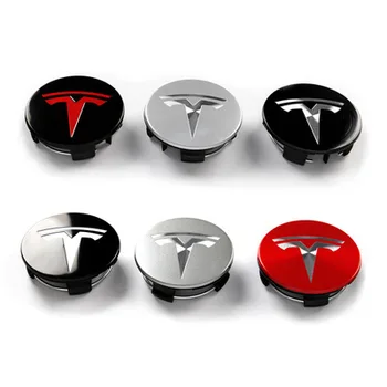 4PCS 57mm Varantys Centrą, Stebulės gaubtai Tesla Modelis 3 Modelis S Modelis X Hub Padengti Automobilio Logotipas Ženklelis ABS Automobilių Lipdukas Automobilių Reikmenys