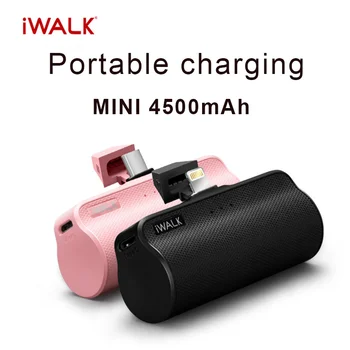 IWALK Nešiojamas Mini Galios Banko 4500mAh Kelionės Įkroviklis Verslo Tipo C Žaibo Mielas Powerbank už Xiami Iphone Bateria Portatil