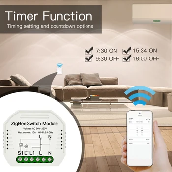 Tuya ZigBee Smart Interruptor Wifi, Įjunkite Modulio Smart Gyvenimo Jungiklis Protingo Namo Saugiklių Modulio Laikiklis Alexa 