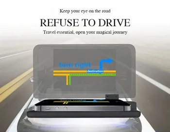 Visiškai Naujas, Universalus HUD Head Up Display Automobilio Savininkas Stovėti Išmaniojo telefono GPS Navigacijos Projektorius Atspindys Valdybos Skydo Greitis Įspėti