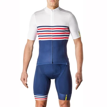 Mavic Naujų dviračių kostiumas vyrams trumpas rankovėmis ciklo jersey white blue bike šortai, kombinezonai su antkrūtiniais su 9d gelio padas CoolMax Tuta silikono