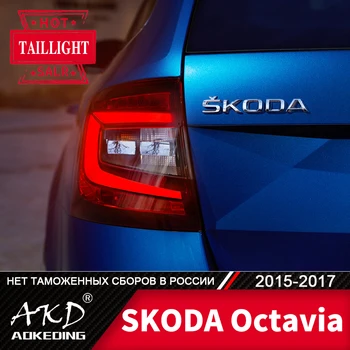 Automobilio SKODA Octavia galinio Žibinto-2017 LED Rūko Žibintai Dienos Veikia Šviesos DRL Tuning, Automobilių Reikmenys Octavia Užpakaliniai Žibintai