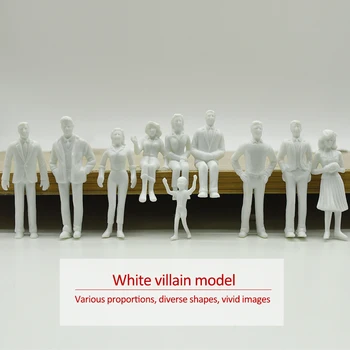 50pcs miniatiūriniai balta sumos 1:25 Architektūros žmogaus masto modelis ABS plastiko žmonės