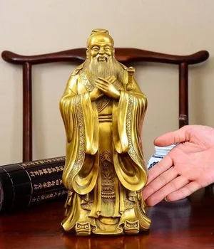 Kinija žalvario drožyba Konfucijaus statula