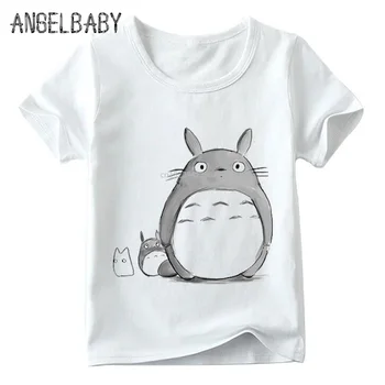 Vaikai Anime Mano Kaimynas Totoro Juokingi marškinėliai Kūdikių Berniukų/Mergaičių Animacinių Vasaros Viršūnes Vaikams Laisvalaikio Drabužiai,ooo2143