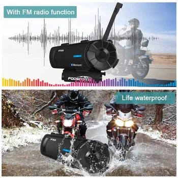 2vnt Fodsport FX8 Motociklo Šalmas Rankų 8 Raitelių Grupės Kalbėti 1000m Bluetooth Moto Domofonas Belaidžio BT Ryšio Su FM