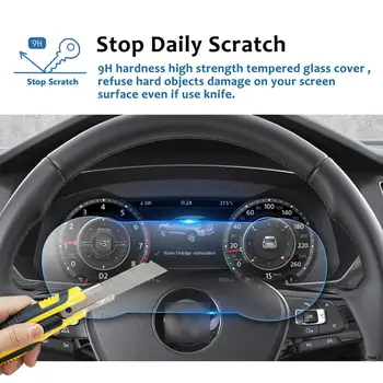 12.3 Colių Volkswagen Tiguan 2018 Prietaisų Skydelis Grūdintas Stiklas Screen Protector Dash Skydelis Ekranas Anti-Scratch plėvele