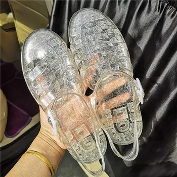 Vasaros 2020 naujas retro vandeniui laukinių butas sandalai minkštas gelis, želė batai kristalų batai