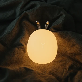 Karšto LED Briedžių Triušis Elnias Naktį Šviesos USB Įkrovimo Animacinių filmų Gyvūnų Pritemdomi Silikono Lempos Kūdikių, Vaikų Lovos Miegoti