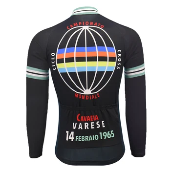 Klasikinis 1965 ilgomis rankovėmis dviračių Džersis žiemos vilnos ir ne vilnos atgal dviračiu drabužių mtb jersey ropa ciclismo