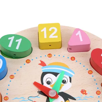 Montessori Animacinių Filmų Gyvūnų Švietimo Mediniai Zawalcowany Skaitmeninis Laikrodis, Galvosūkiai, Juokingi Dalykėliai Naujovė Įdomių Žaislų Vaikams