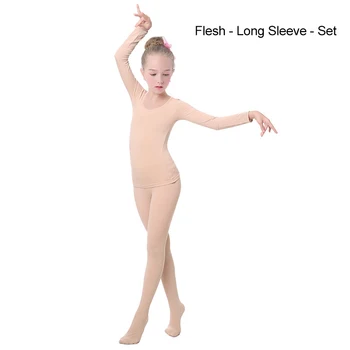 2020 Šiltas Mergaičių Baleto Apatiniai Nuogi Šokti Visą Bodysuit Storio Pėdkelnės Baleto Sušilti Ruožas Šokių Drabužiai Vaikams Leotard Rinkiniai
