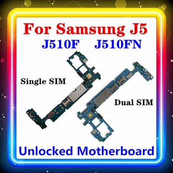MB Samsung Galaxy J5 J510F J510FN Plokštė Single/Dual SIM Su Lustai Originalus Pakeistas Gera Logika Valdybos Android OS