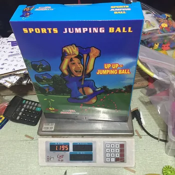 Lauko žaislas su rankena šokinėja kamuolys, vaikams, sporto kamuolys įranga žaislas kamuolys su guma, virvės bounce kamuolys