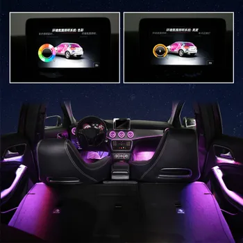 LED šviesą skleidžiantys oro išleidimo Mercedes-Benz CLA W246 W176 C117 aplinkos šviesos AC versmės Sinchroninio 12 spalvų šviesos atmosfera