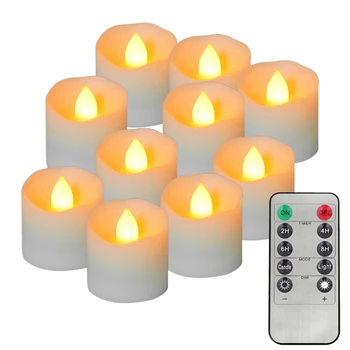 Naujausias 12Pcs Elektroninė Žvakė 10 Pagrindinių Nuotolinio Valdymo Laikas Led Plastiko atsparus Vandeniui Flameless Žvakė Helovinas ir Kalėdų