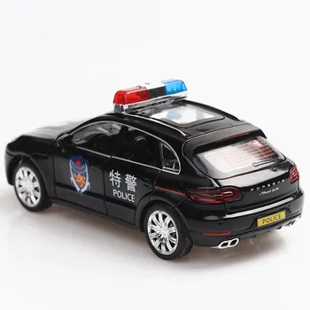 1:32 Macan policijos fejerverkų automobilių Diecasts & Žaislinės Transporto priemonės Automobilio Modelį Su Garso ir Šviesos Žaislai Berniukas Vaikams Dovanų brinquedos