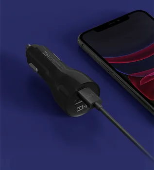 ZMI Automobilių montuojamas Įkroviklis 45W Max Greito Įkrovimo (1A1C) Dual USB Greitai Įkrauti Automobilių Kroviklį Mobiliesiems telefonams