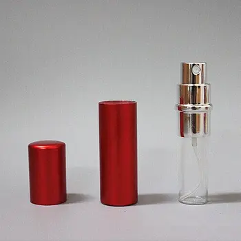 100vnt/Daug Karšto Siurblys Tuščias Kvepalų Buteliukas 5 ml Aliuminio Stiklo Anoduoto Kompaktiškas Parfum Atomiser Kvepalų Mini Purškimo Kvepalų buteliuko