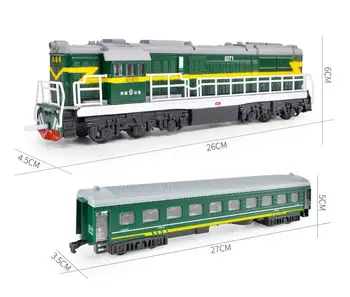 1:60 aukštas modeliavimas lydinio traukti atgal traukinio modelis,retro žalia oda traukinio,imituoti garso ir šviesos metalo žaislas automobilis,nemokamas pristatymas