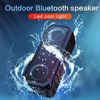 20W Portable Bluetooth Speaker Mini LED Šviesos Galia Bankas Lauko Vandeniui IPX7 Belaidžiu Stereofoniniu Garsu Loundpeakers Parama TF